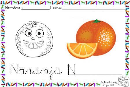 naranja dibujo para colorear