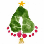 Árbol de Navidad con estampación de pintura de colores