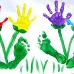 Nuestras manos y pies convertidos en flores de colores