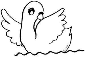 Dibujos de cisnes para colorear - Actividades infantil