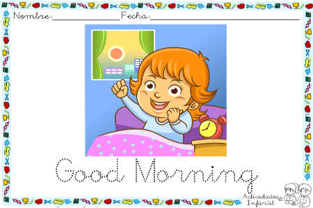 Saludos para los momentos del día: Good Morning - Actividades infantil